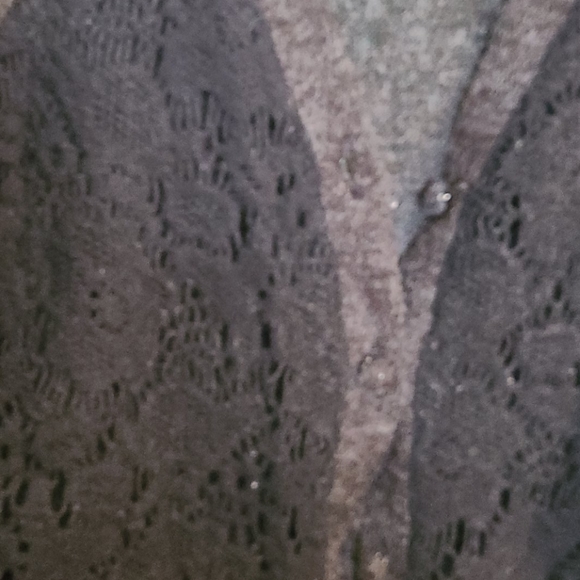 GUC a'reve black button down sweater with lace - Picture 4 of 4